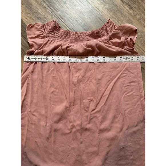 Tacera Off the Shoulder Dress Small Boho Sheath Pink Cap Sleeve Casual - Picture 3 of 5